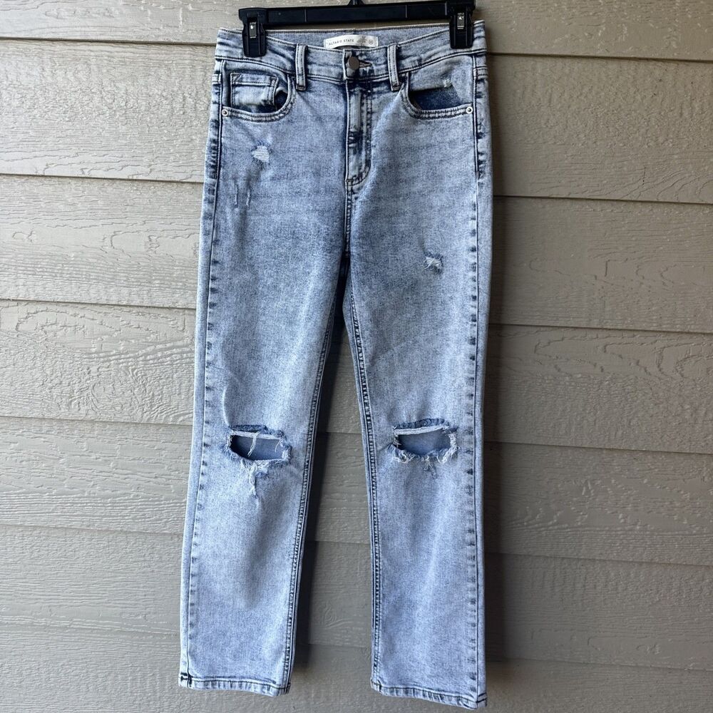 Altar'd State Women Straight Leg High-Rise Acid Wash Boho Grunge Streetwear Chic